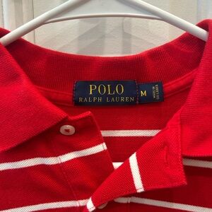 Red striped Ralph Lauren polo shirt